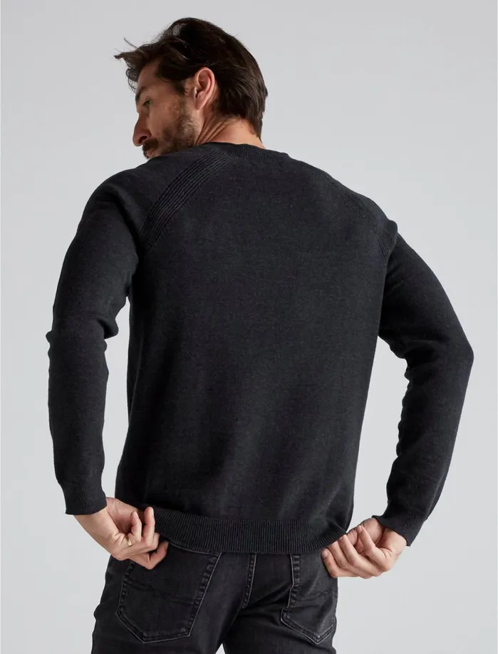 Sweaters Men Lucky Brand Welter Weight VNeck Sweater Heather Black