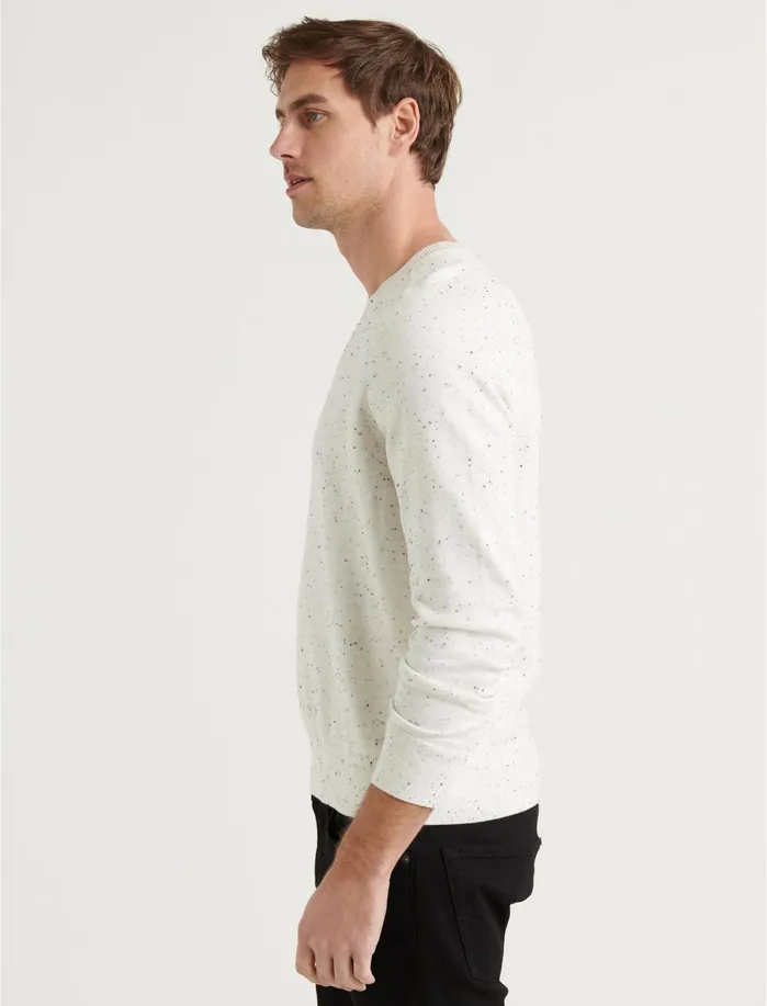 Sweaters Men Lucky Brand Welterweight Crew Neck Sweater White