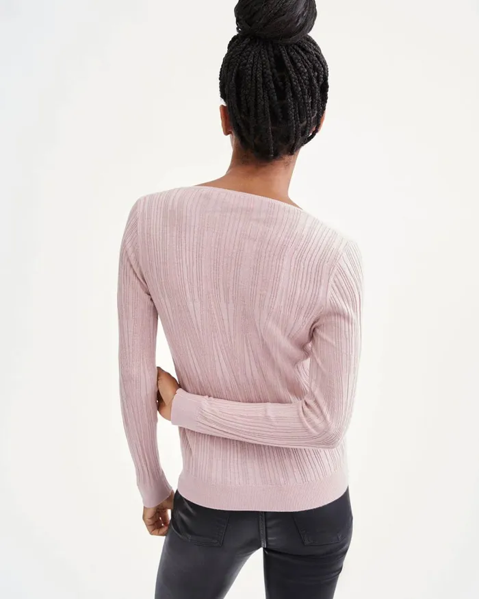 Sweaters Women 7 For All Mankind Long Sleeve Scoop Neck Pullover In Smokey Rose