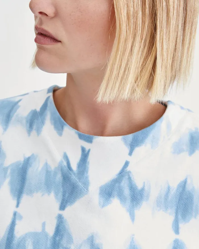 Sweaters Women 7 For All Mankind Tie Dye Sweatshirt In Marine Blue