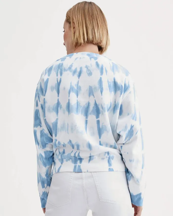 Sweaters Women 7 For All Mankind Tie Dye Sweatshirt In Marine Blue