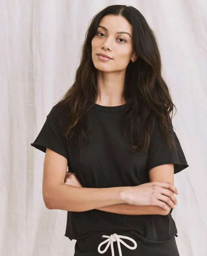 Tees and Sweats The Great The Crop Tee Almost Black