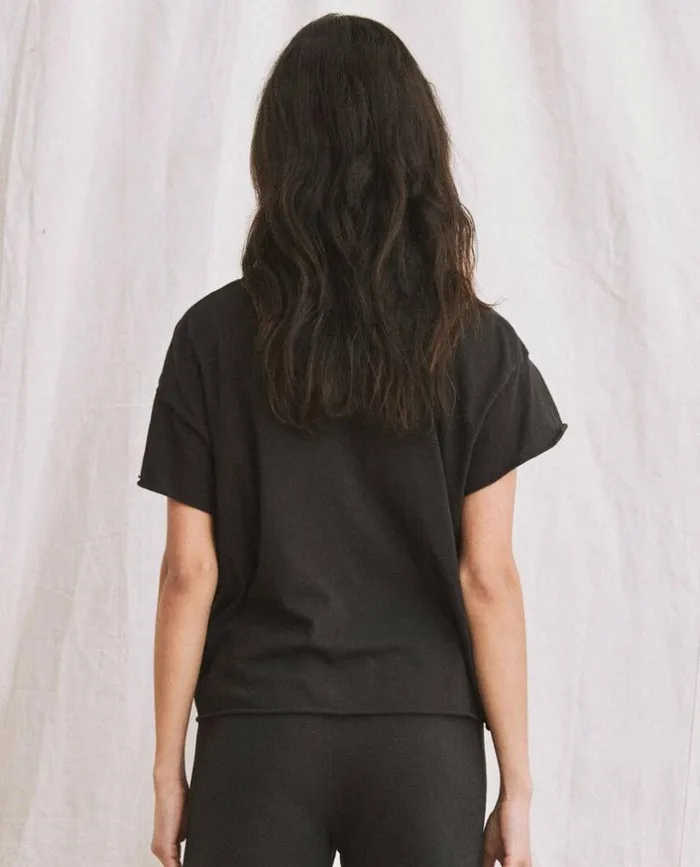 Tees and Sweats The Great The Crop Tee Almost Black