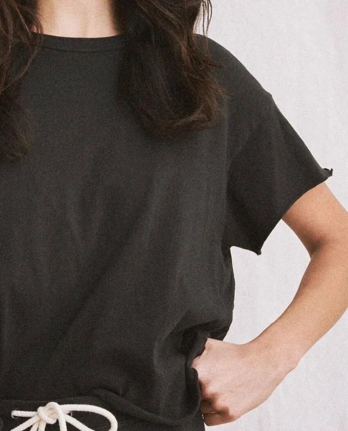Tees and Sweats The Great The Crop Tee Almost Black