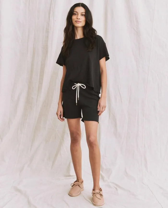 Tees and Sweats The Great The Crop Tee Almost Black