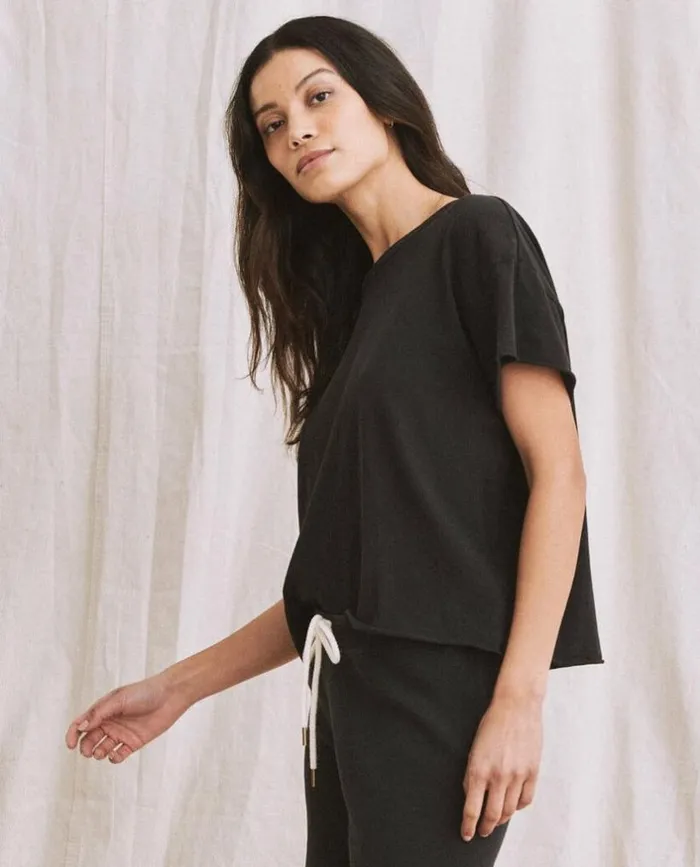Tees and Sweats The Great The Crop Tee Almost Black