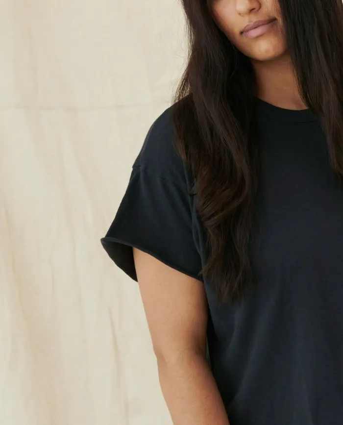 Tees and Sweats The Great The Crop Tee Almost Black