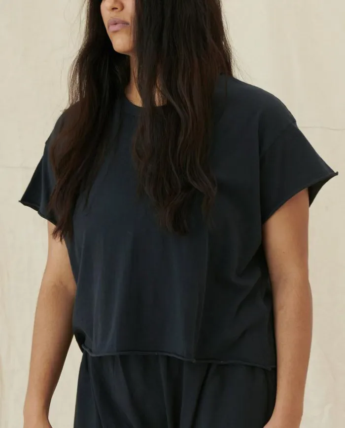 Tees and Sweats The Great The Crop Tee Almost Black