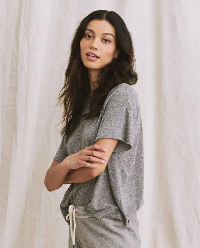Tees and Sweats The Great The Crop Tee Heather Grey