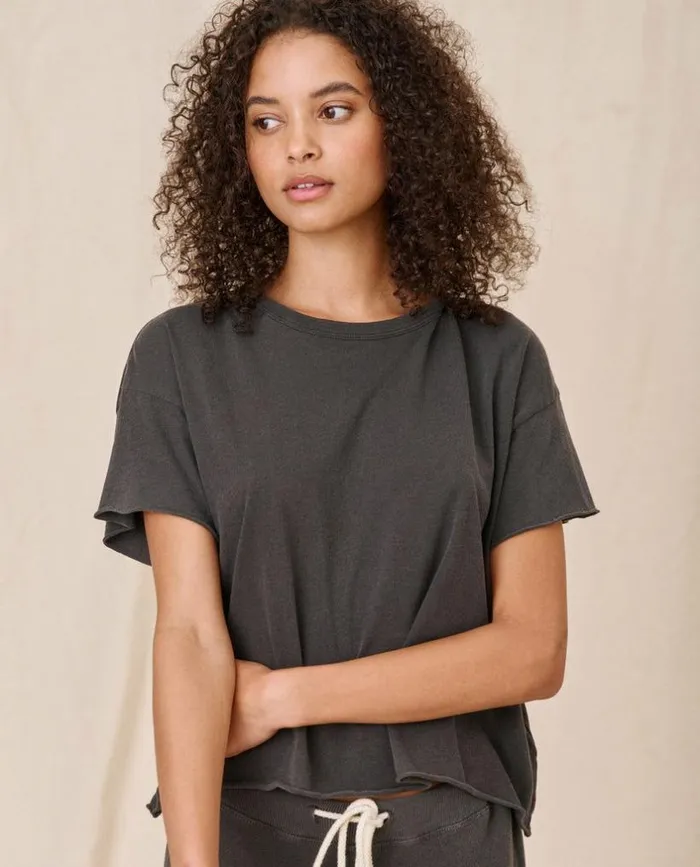 Tees and Sweats The Great The Crop Tee Washed Black