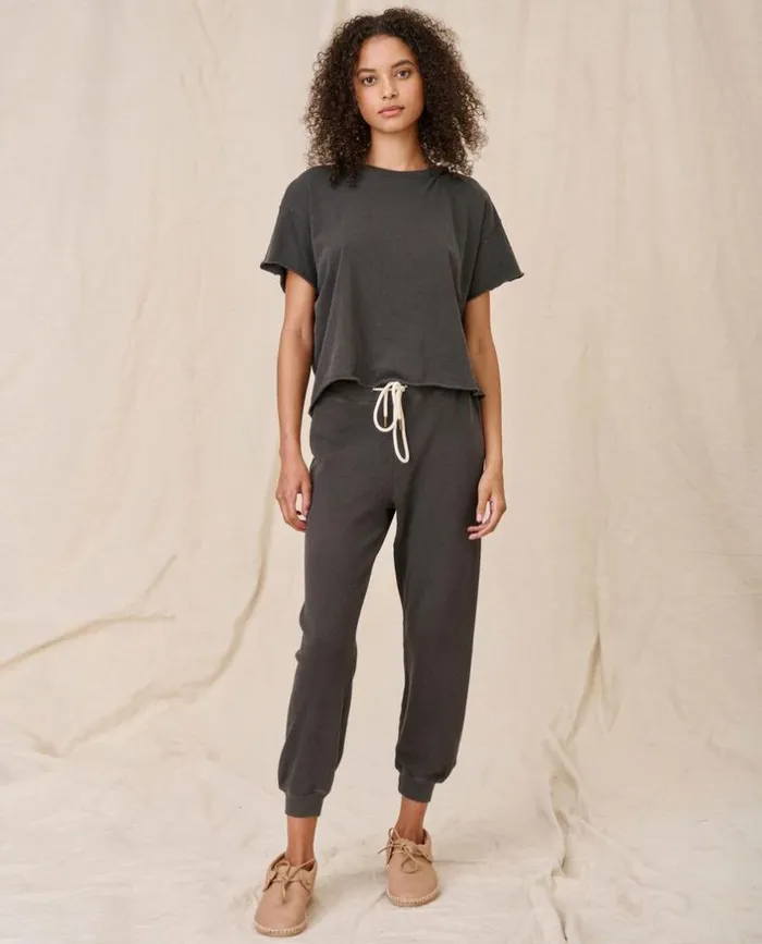 Tees and Sweats The Great The Crop Tee Washed Black
