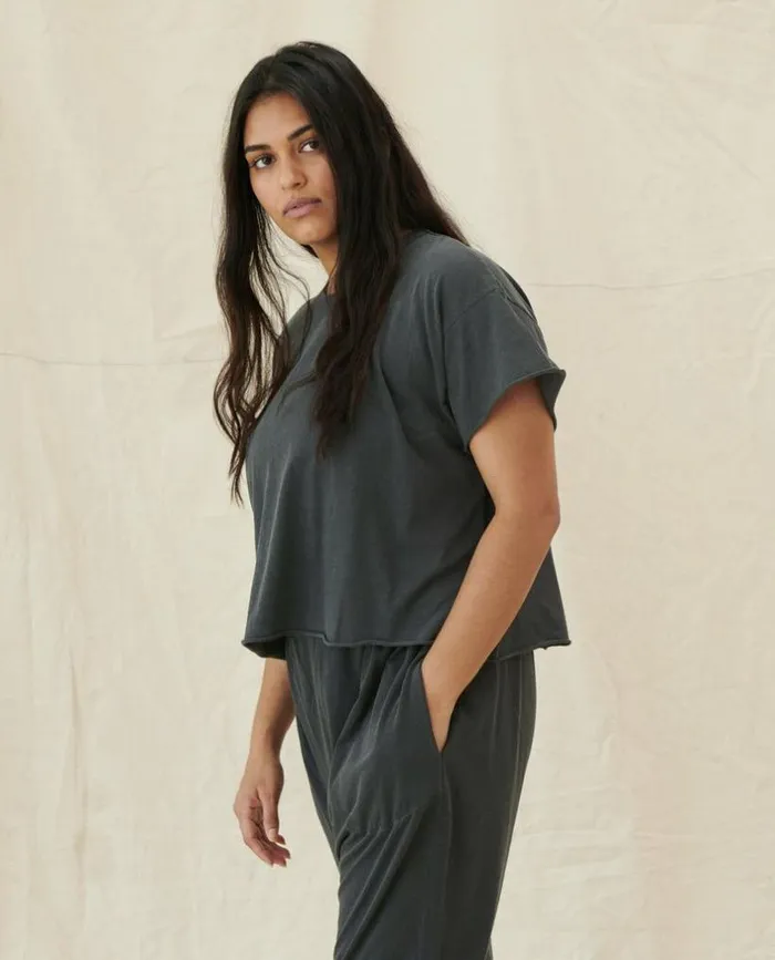 Tees and Sweats The Great The Crop Tee Washed Black