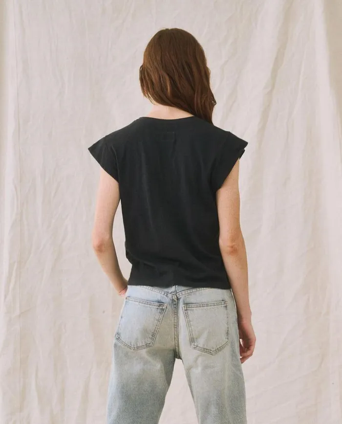 Tees and Sweats The Great The Peak Shoulder Tee Almost Black
