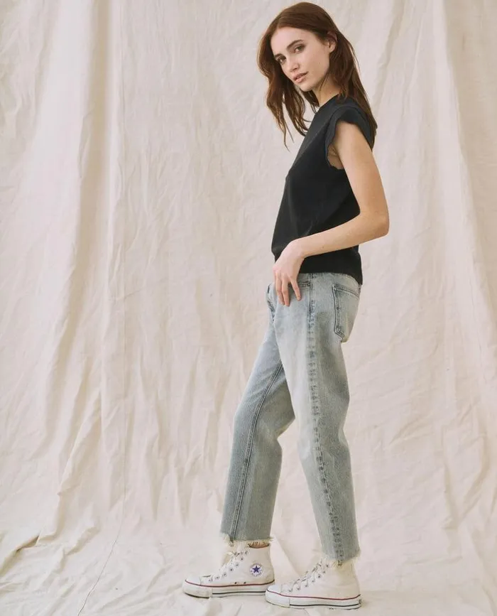 Tees and Sweats The Great The Peak Shoulder Tee Almost Black