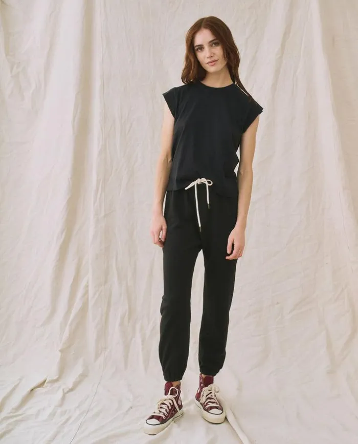 Tees and Sweats The Great The Peak Shoulder Tee Almost Black