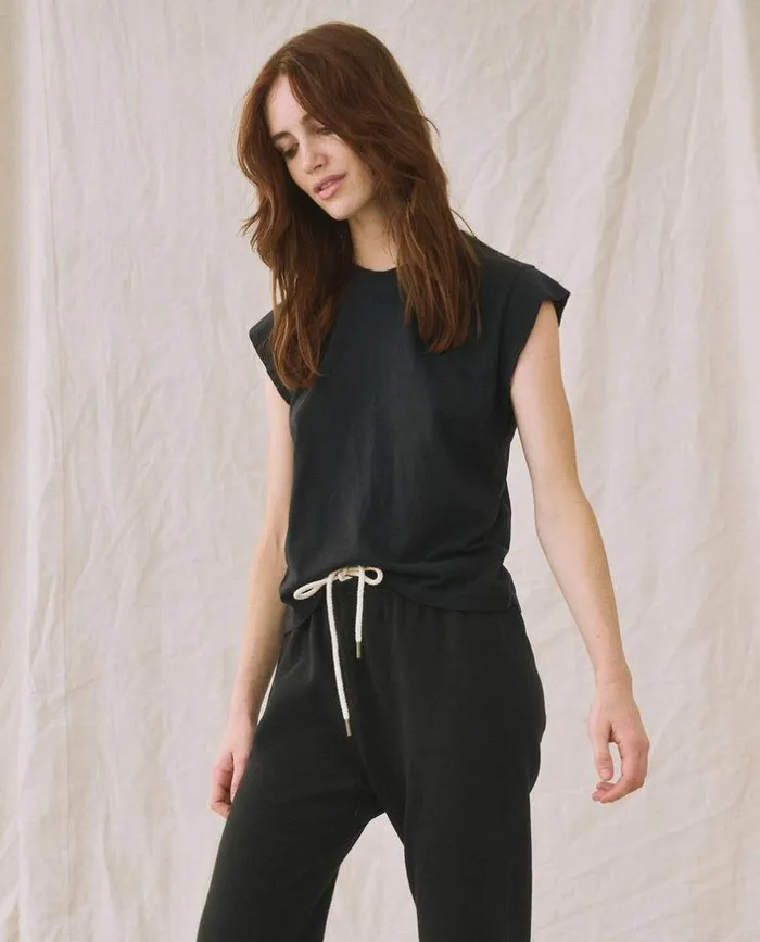 Tees and Sweats The Great The Peak Shoulder Tee Almost Black