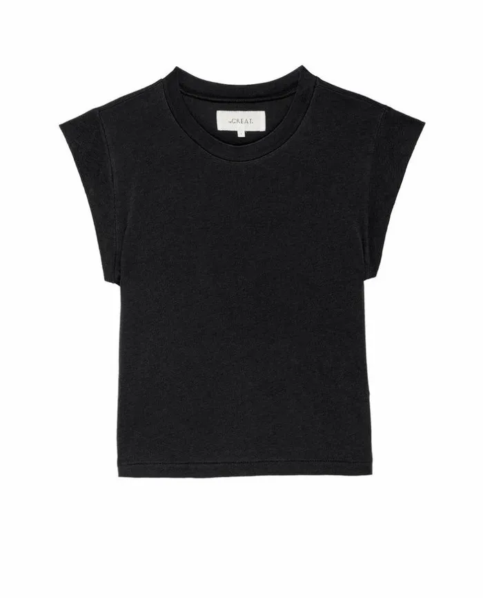 Tees and Sweats The Great The Peak Shoulder Tee Almost Black
