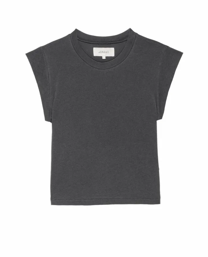 Tees and Sweats The Great The Peak Shoulder Tee Washed Black