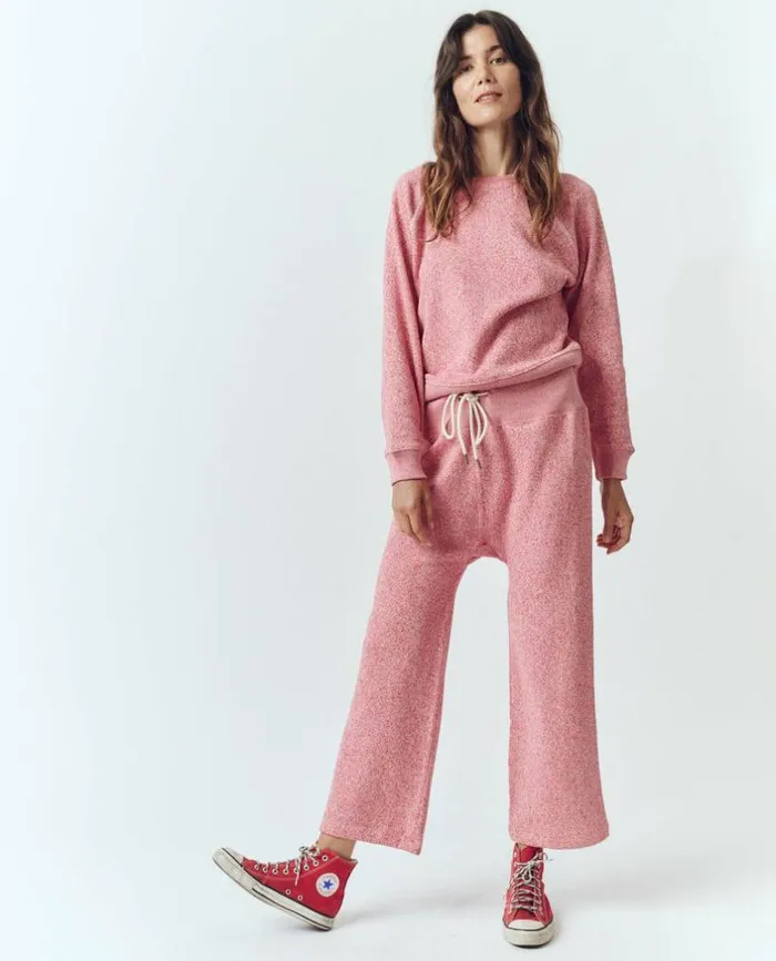 Tees and Sweats The Great The Relay Sweatpant Heathered Bright Currant