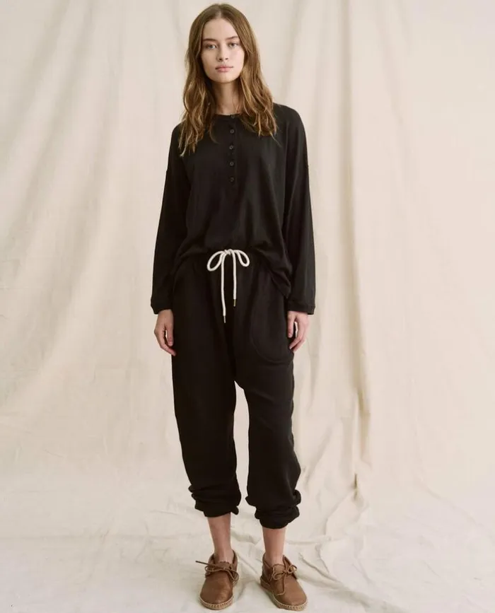 Tees and Sweats The Great The Shrunken Henley Almost Black