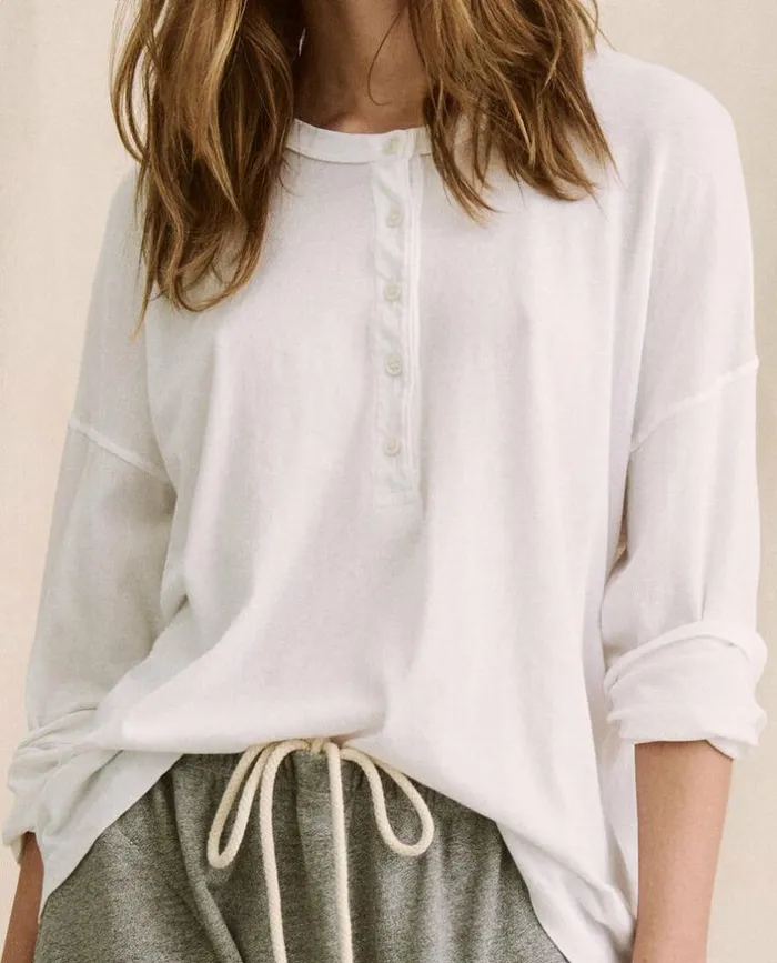 Tees and Sweats The Great The Shrunken Henley True White
