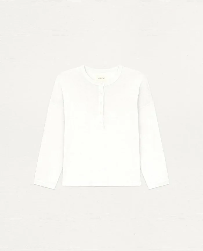 Tees and Sweats The Great The Shrunken Henley True White