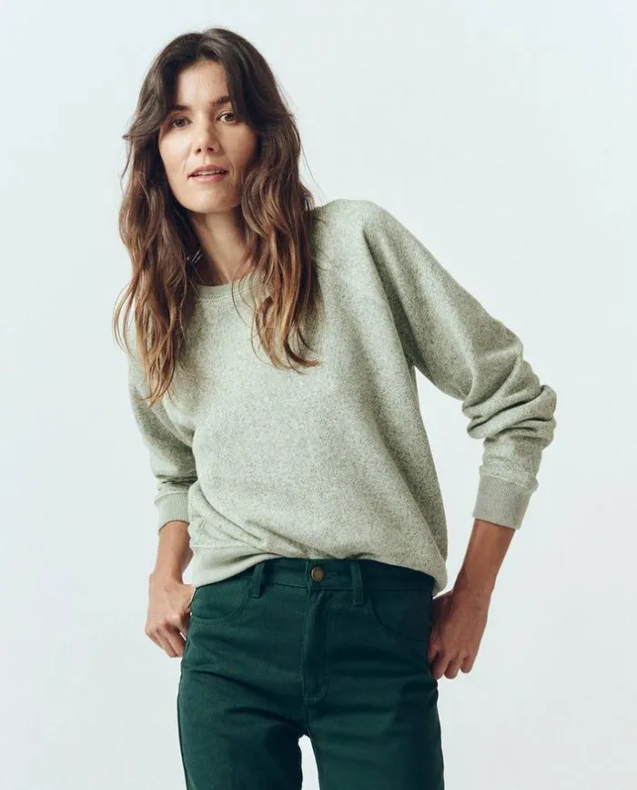 Tees and Sweats The Great The Shrunken Sweatshirt Heathered Bright Pine