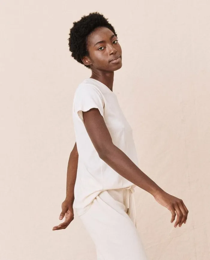 Tees and Sweats The Great The Slim Tee Washed White