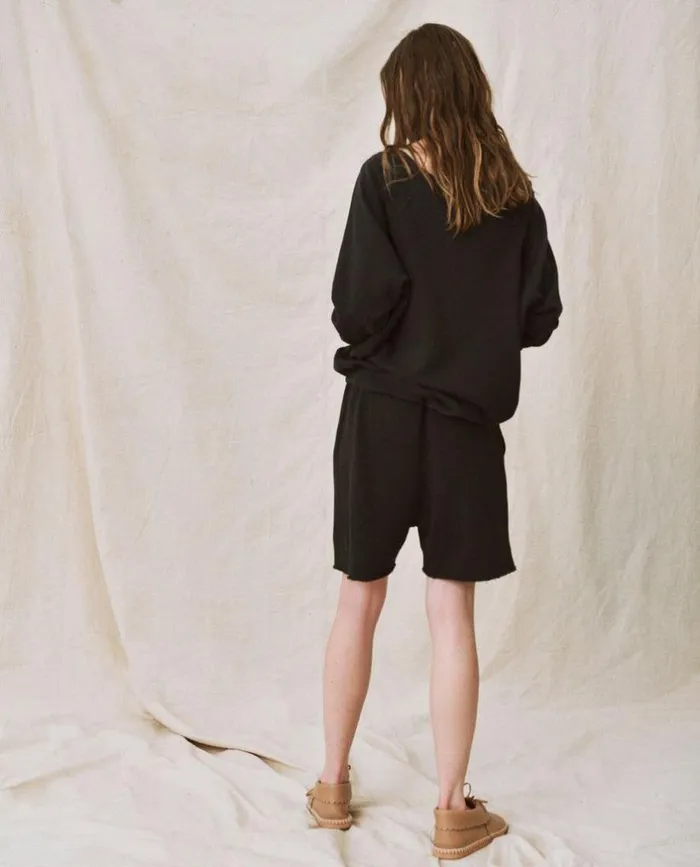 Tees and Sweats The Great The VNeck Sweatshirt Almost Black