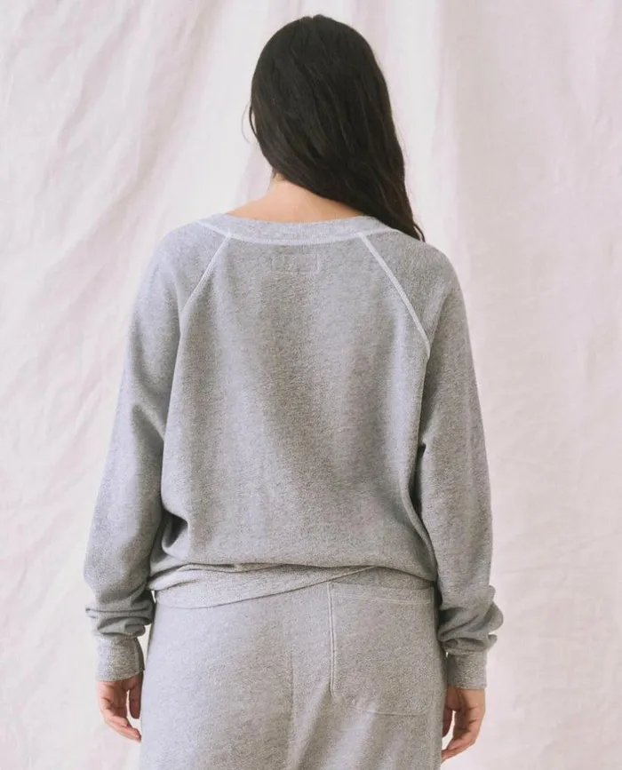 Tees and Sweats The Great The VNeck Sweatshirt Varsity Grey