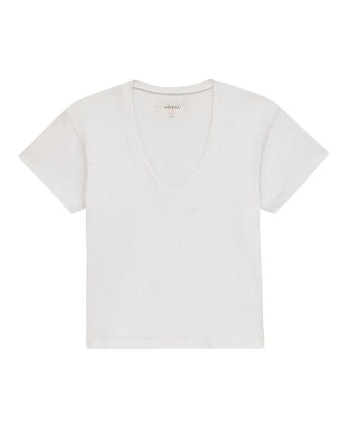 Tees and Sweats The Great The VNeck Tee True White