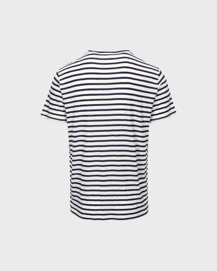 Tees Men 7 For All Mankind Hollywoodstock Graphic TShirt In Navy 038 White Stripe