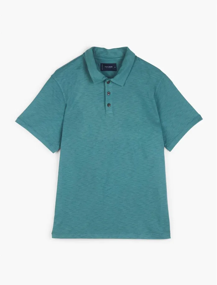 Tees Men Lucky Brand High Twist Polo Sea Pine