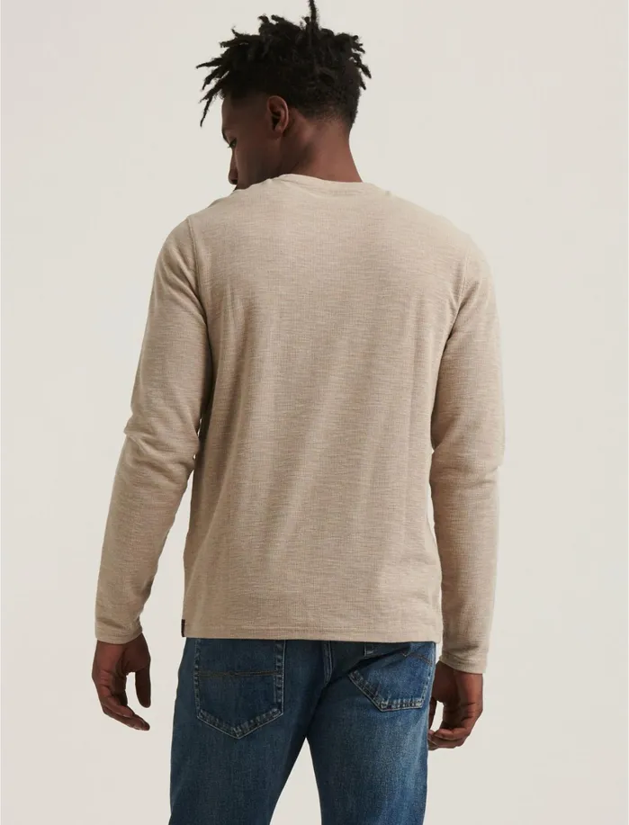 Tees Men Lucky Brand Long Sleeve Crew Neck Pocket Thermal Oatmeal