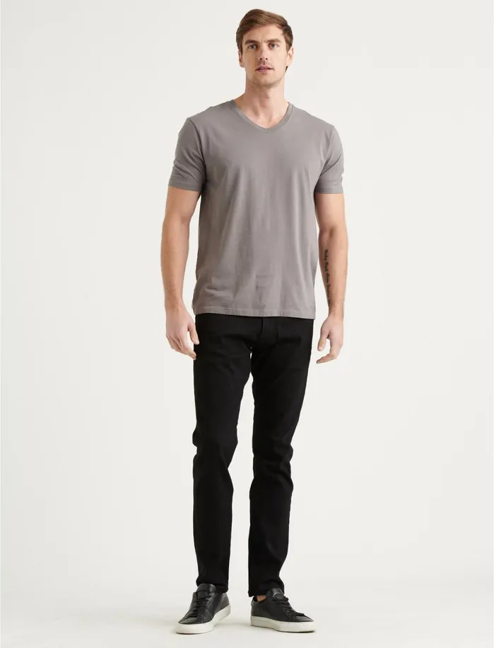 Tees Men Lucky Brand Pima VNeck Charcoal Grey