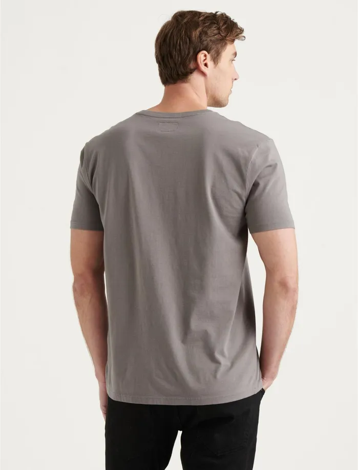 Tees Men Lucky Brand Pima VNeck Charcoal Grey