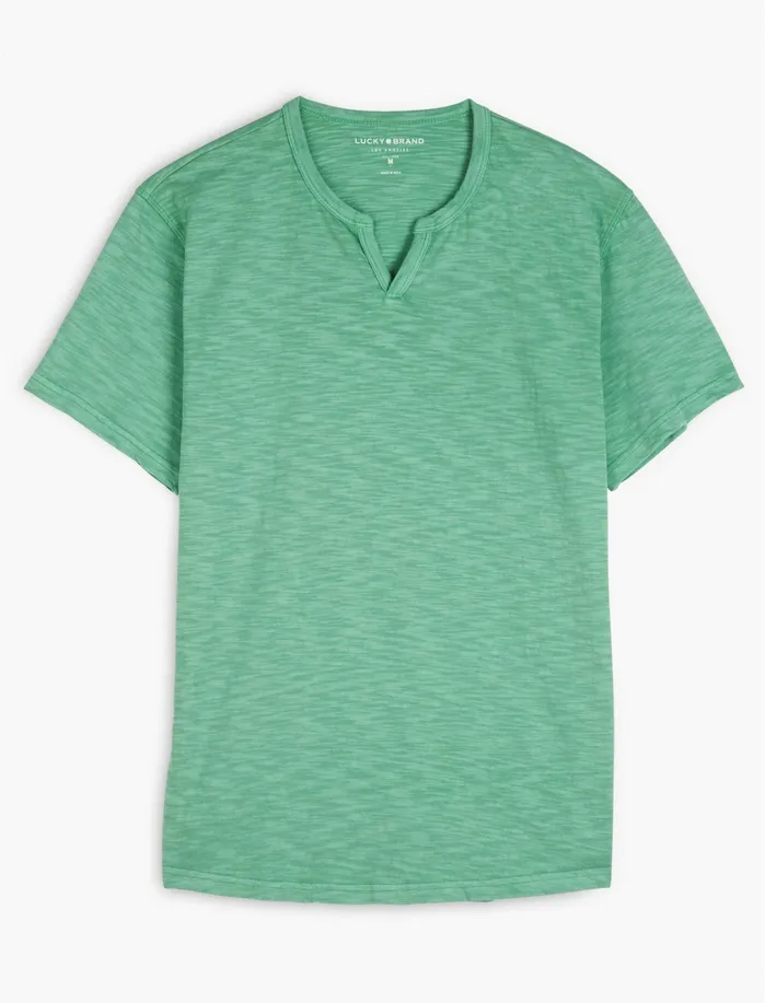 Tees Men Lucky Brand Slub Notch Neck Tee Creme De Menthe
