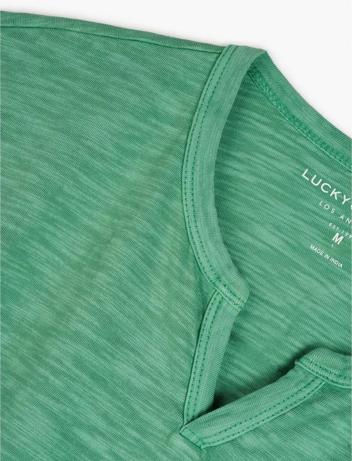 Tees Men Lucky Brand Slub Notch Neck Tee Creme De Menthe