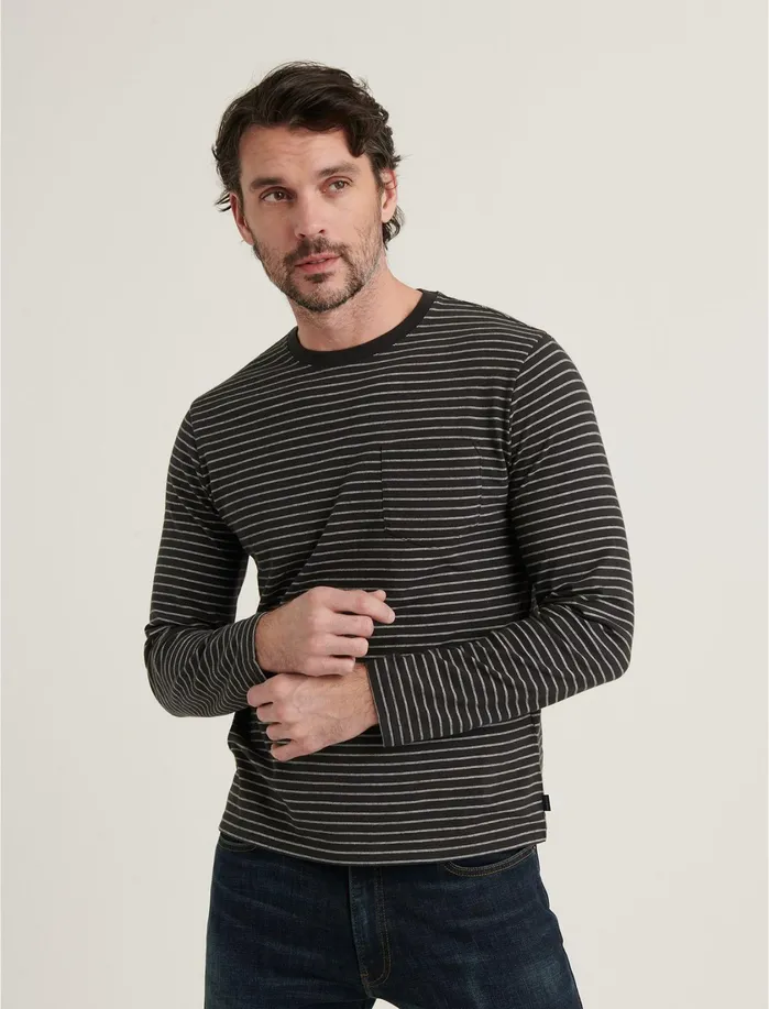 Tees Men Lucky Brand Sunset Pocket Crew Neck Long Sleeve Tee Multi