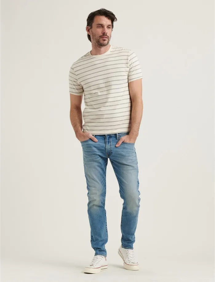 Tees Men Lucky Brand Sunset Stripe Crew Neck Tee Grey Multi