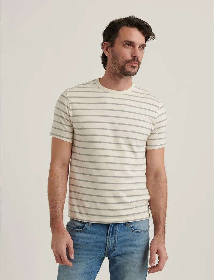 Tees Men Lucky Brand Sunset Stripe Crew Neck Tee Grey Multi
