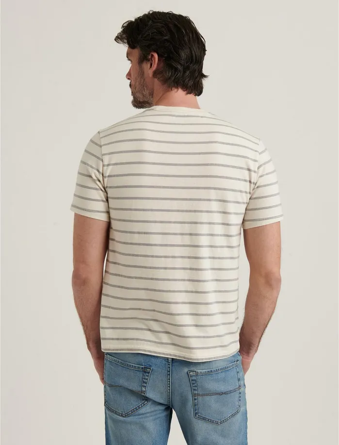 Tees Men Lucky Brand Sunset Stripe Crew Neck Tee Grey Multi