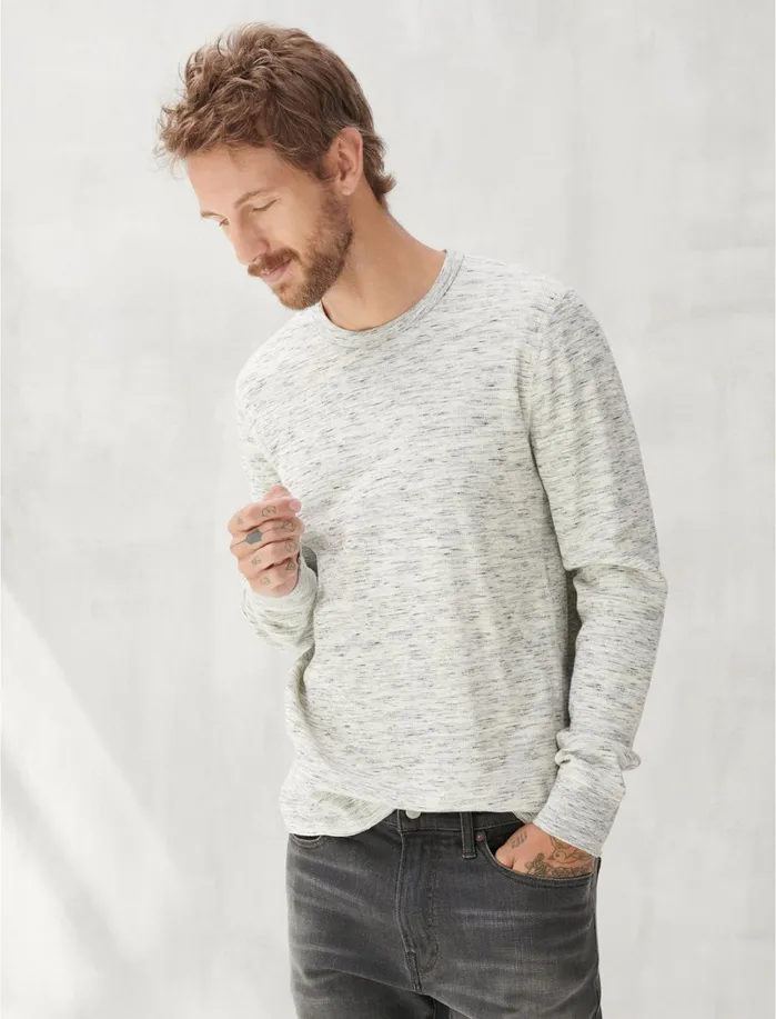 Tees Men Lucky Brand Thermal Crew Heather Grey