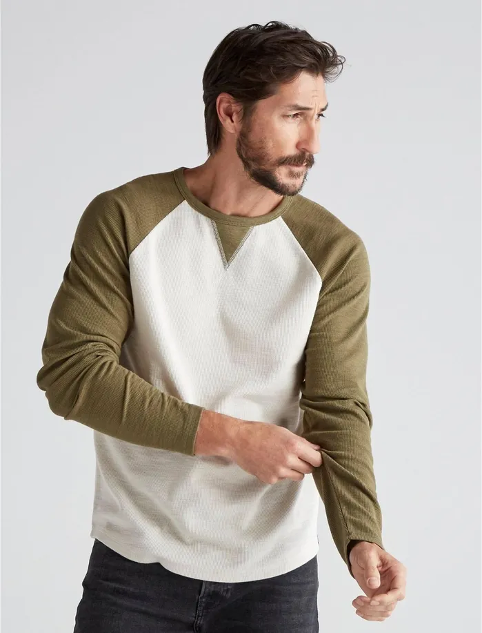 Tees Men Lucky Brand Thermal Raglan Oat Multi