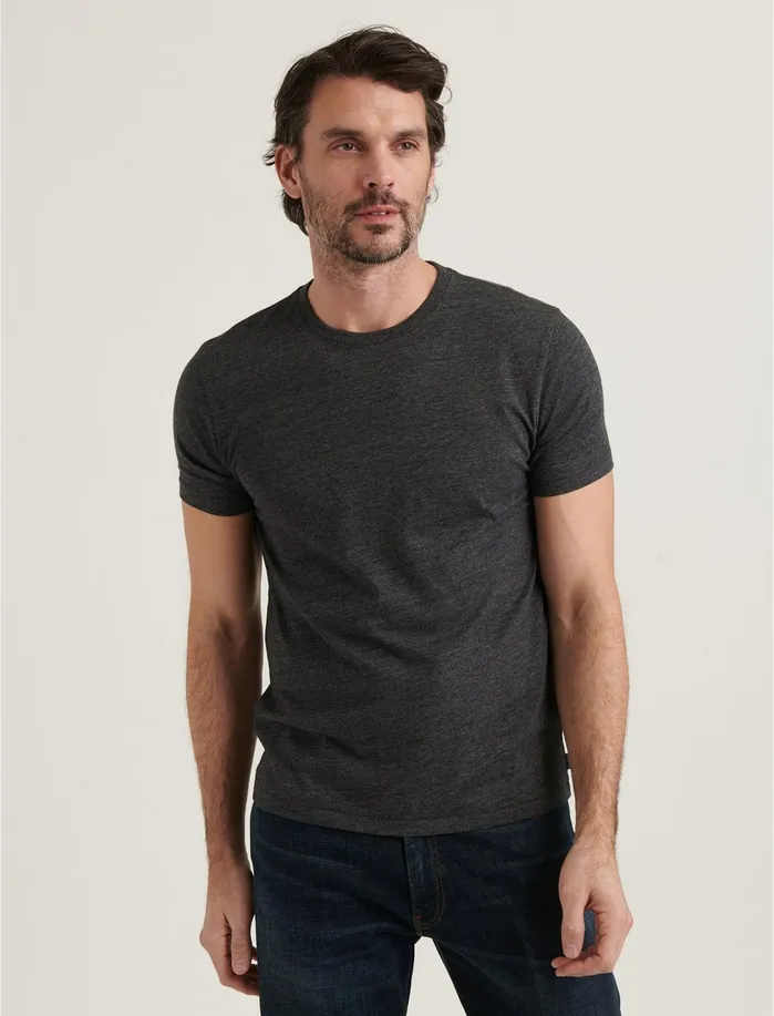 Tees Men Lucky Brand Triblend Crew Neck Short Sleeve Tee Jet Black