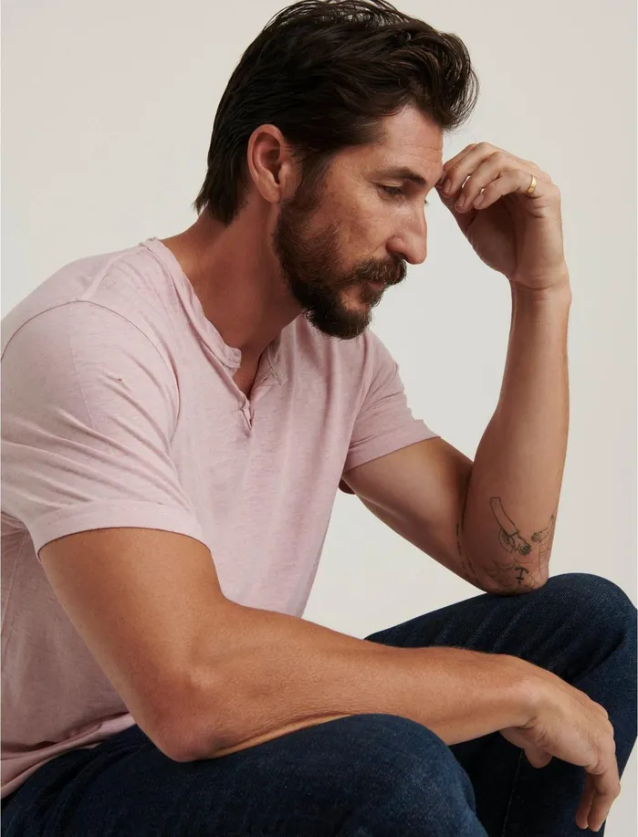 Tees Men Lucky Brand Venice Burnout Notch Neck Tee Zephyr