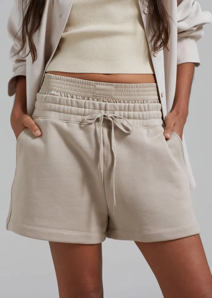 The Frankie Shop 31 Phillip Lim Sweatshort With Satin Boxer WB 8211 Concrete Women Loungewear