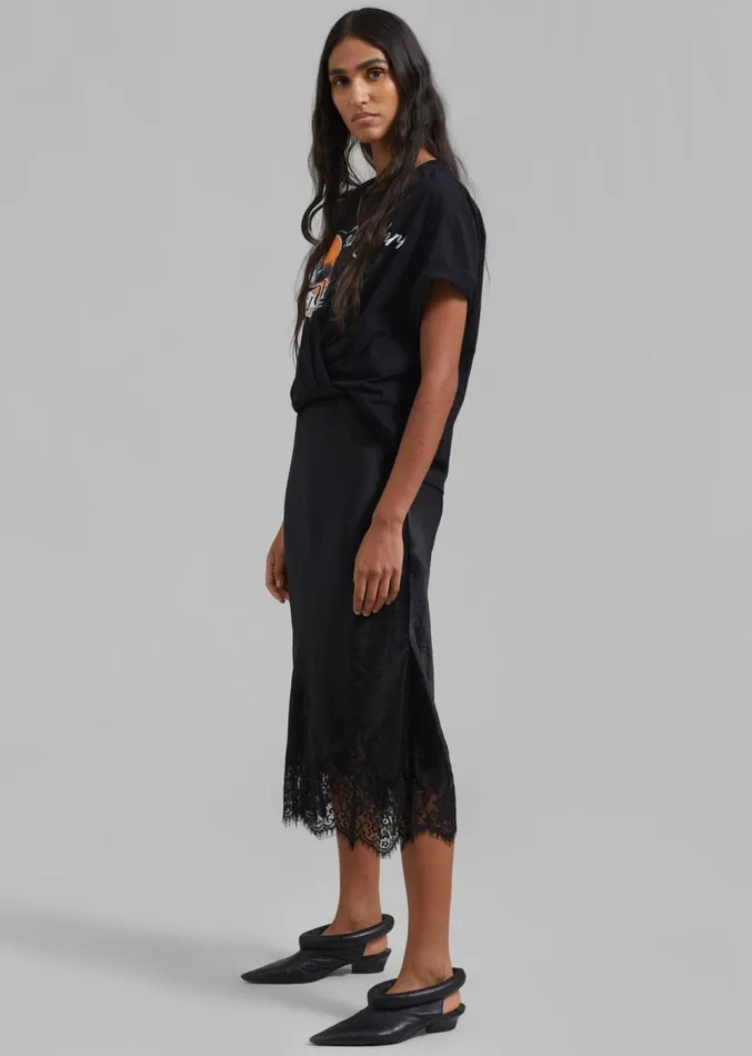 The Frankie Shop 31 Phillip Lim We Are NY Twist TShirt Slip Dress 8211 Black Multi Women Dresses
