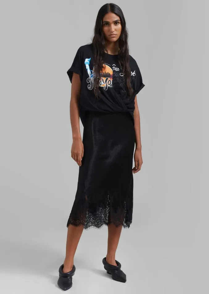 The Frankie Shop 31 Phillip Lim We Are NY Twist TShirt Slip Dress 8211 Black Multi Women Dresses