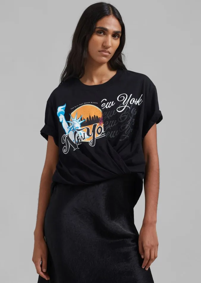The Frankie Shop 31 Phillip Lim We Are NY Twist TShirt Slip Dress 8211 Black Multi Women Dresses